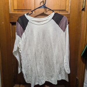 Chic Long Sleeve Colorblock Tee